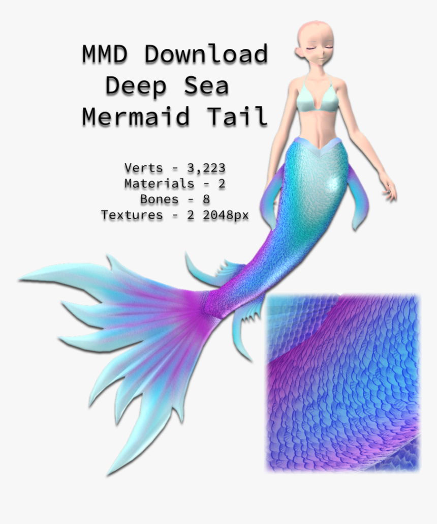 Dl] Deep Sea Mermaid Tail By Clairndikebar - Mmd Mermaid Dl, HD Png Download, Free Download