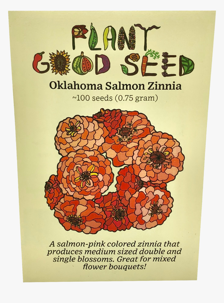 Oklahoma Salmon Zinnia Flower - Seed, HD Png Download, Free Download