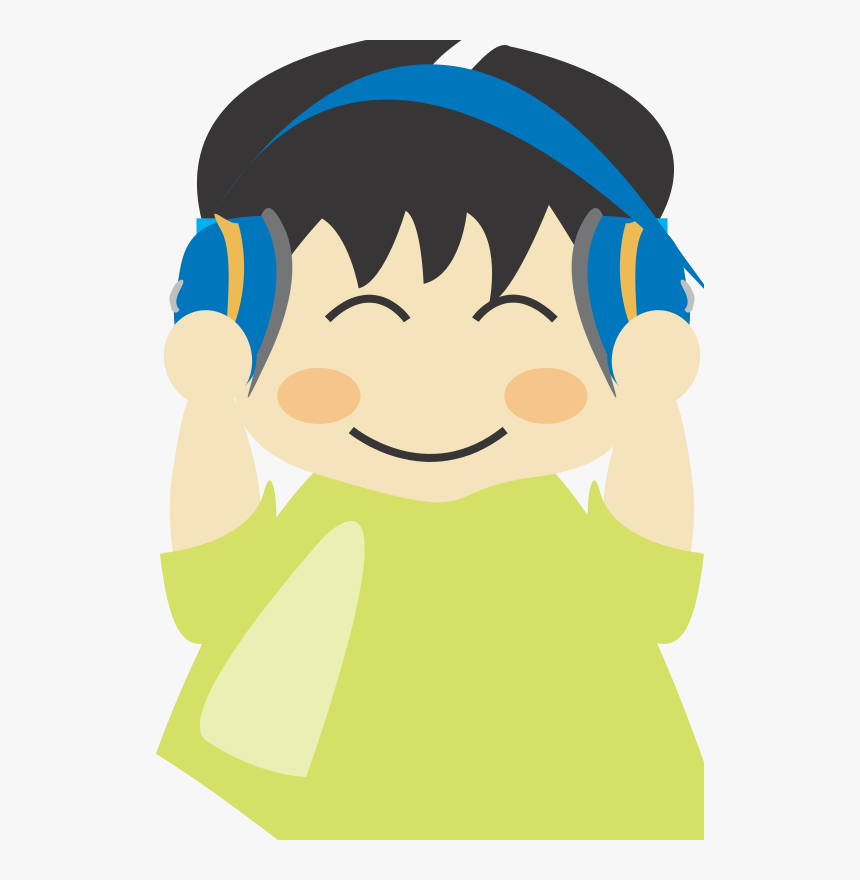 Free Yellow Headphone Free Boy With Headphone1 - Boy Wearing Headphones Clipart, HD Png Download, Free Download