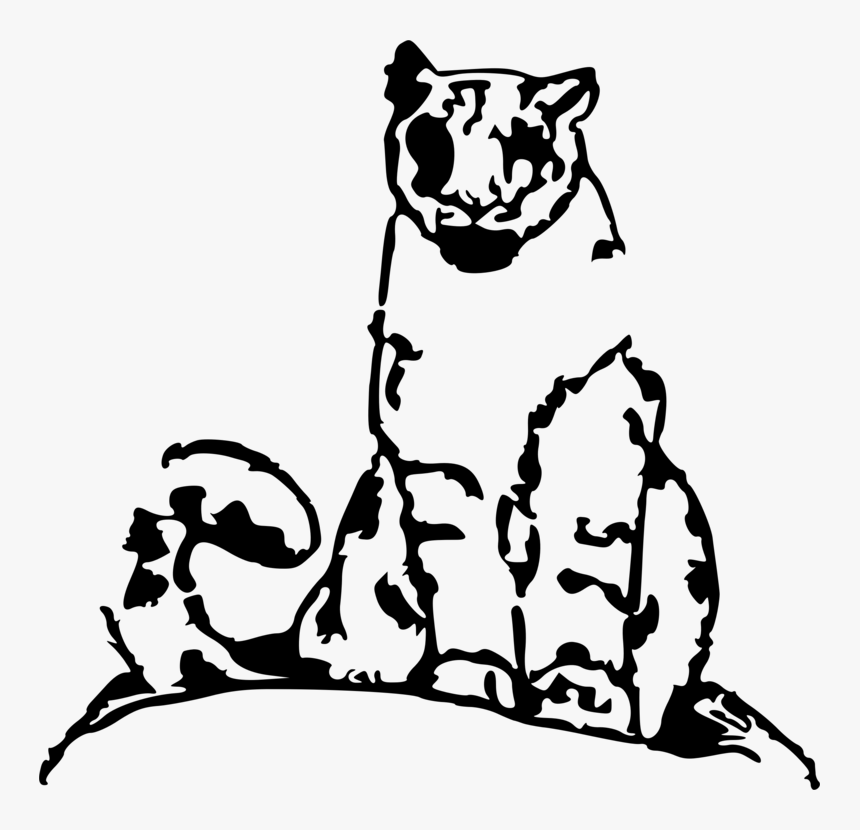 Line Art,carnivore,stencil - Felidae, HD Png Download, Free Download