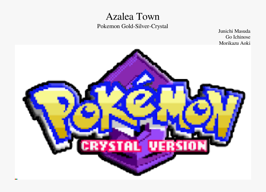 Azalea Town- Pokemon Gold/silver/crystal Sheet Music - Pokémon Gold And Silver, HD Png Download, Free Download