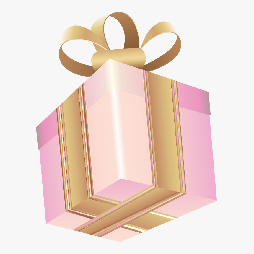Gift Box Pink And Gold Png, Transparent Png, Free Download