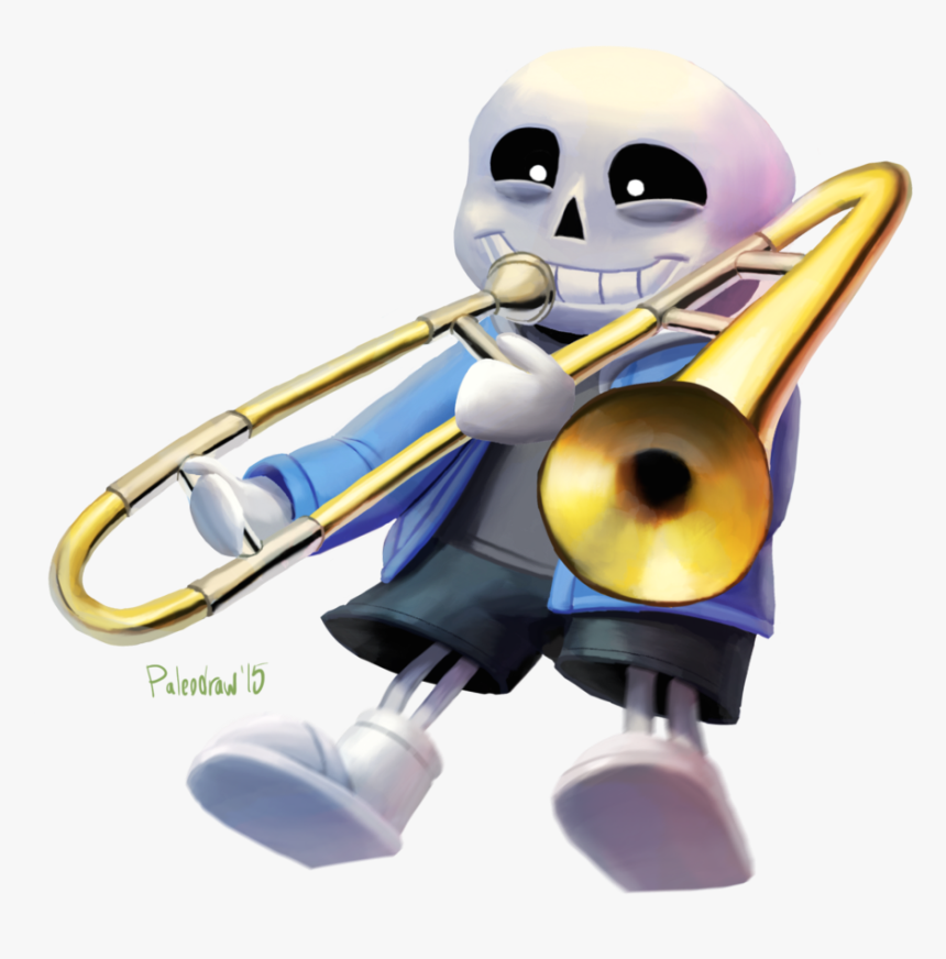 Skeleton Trumpet Png - Sans The Skeleton Trombone, Transparent Png, Free Download