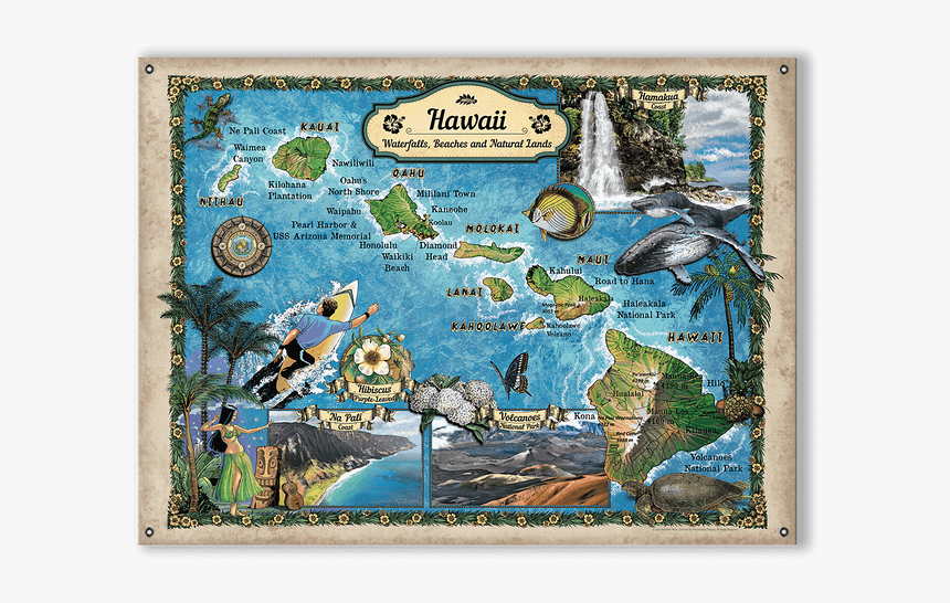 Beautiful Map Of Hawaii, HD Png Download, Free Download