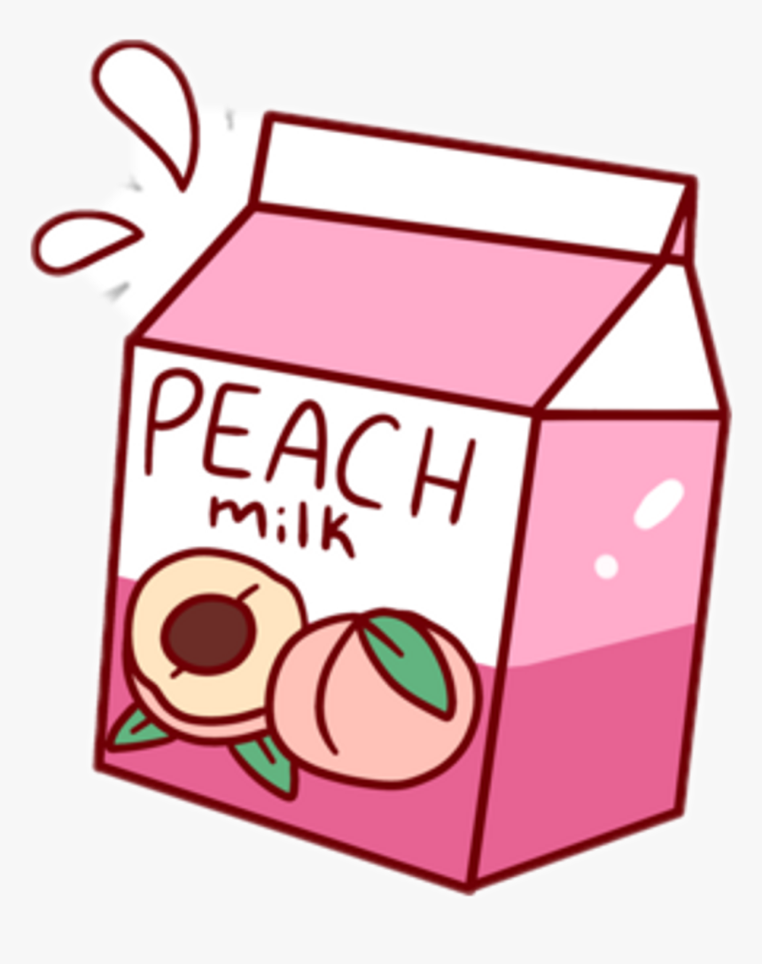 Leite Milk Kawaii Bebida Bebidas Tumblr Peach Peach🍑 - Peach Milk, HD Png Download, Free Download
