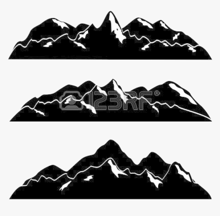 Mountain River Clip Art Black And White Berg Clipart - Rocky Mountain Range Free Clipart, HD Png Download, Free Download