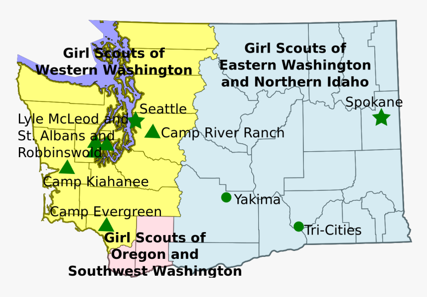 Boy America Usa Councils Of Camp Robbinswold Clipart - Bsa Council Map Washington State, HD Png Download, Free Download
