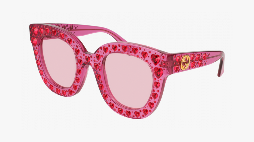 Gucci Gg0116s - Gucci Cat Eye Acetate Sunglasses With Hearts, HD Png Download, Free Download