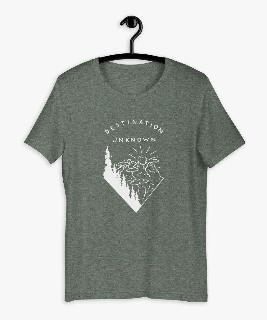 Destination Unknown White Mockup Front On Hanger Heather - T-shirt, HD ...