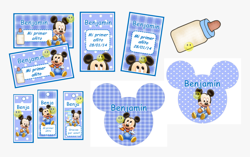 Kit Imprimible De Mickey Mouse Bebe Con Candy Bar Tarje - Cartoon, HD Png Download, Free Download