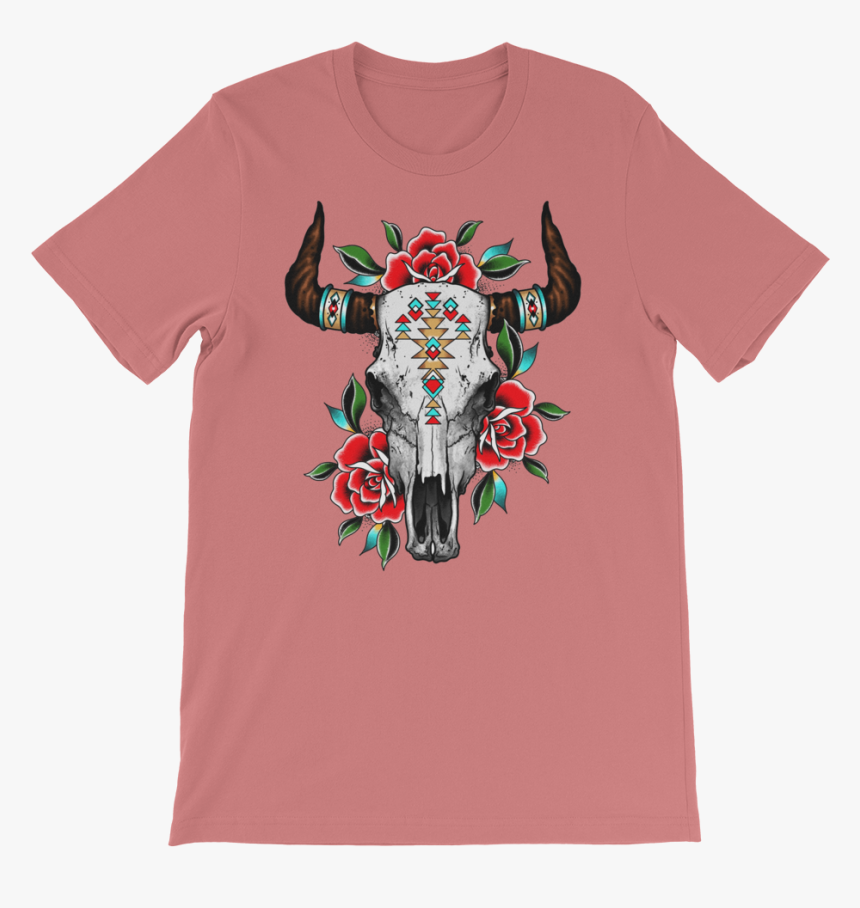 Bull N Roses Mockup Front Flat Mauve - T-shirt, HD Png Download, Free Download