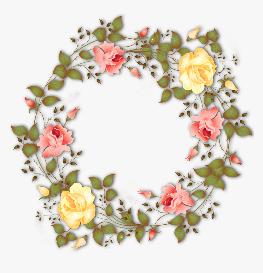 Clipart Flower Wreath - Color Flower Garland, HD Png Download, Free Download