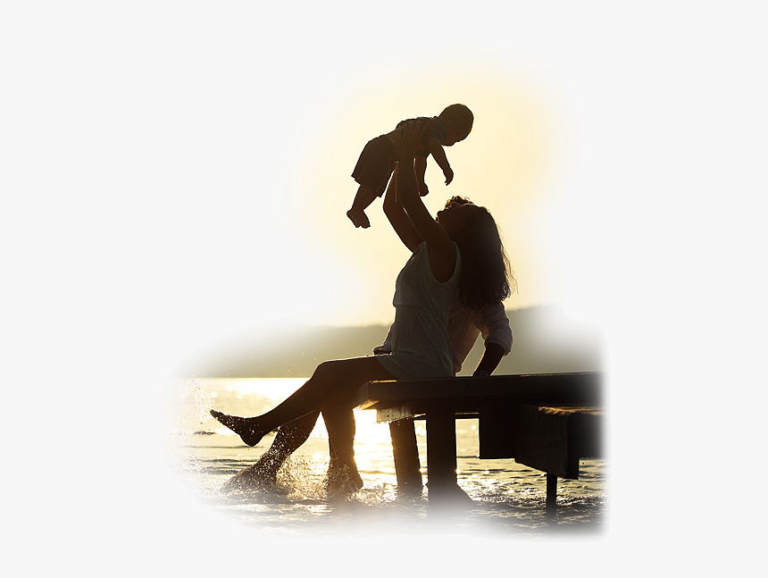 #family #beach #sunset #silhouette - Family, HD Png Download, Free Download