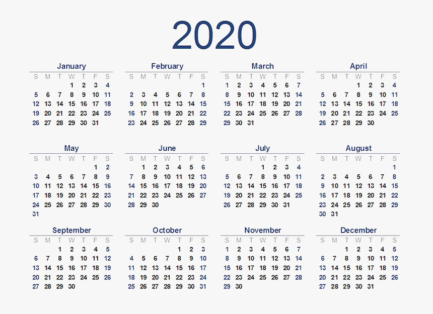 2020 Desk Calendar Printable, HD Png Download, Free Download