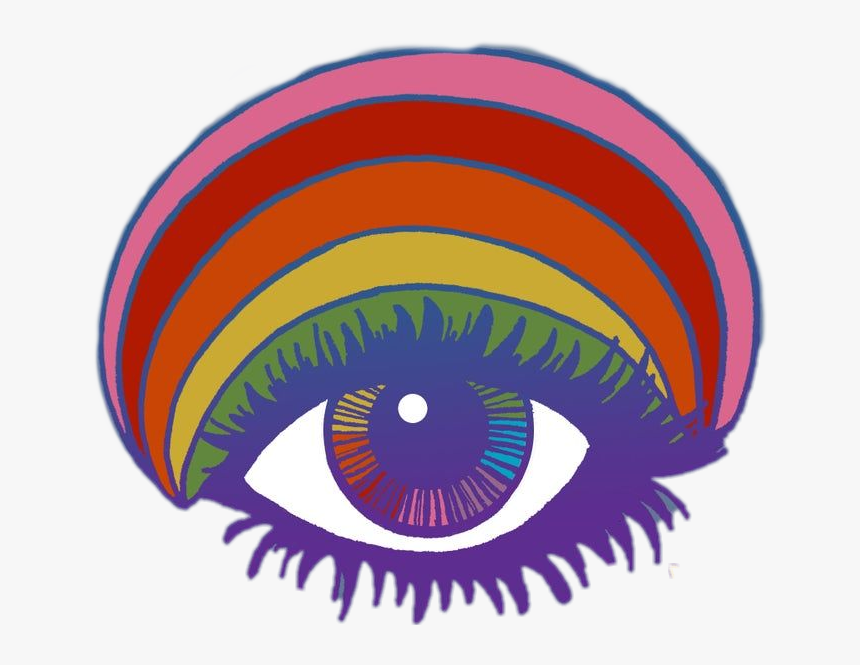 #eye #pyschedelic #60s #70s #hippie #trippy #vintage - Dessin 3eme Oeil, HD Png Download, Free Download