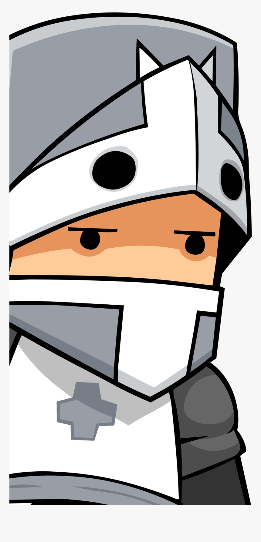 Open-faced Gray Knight - Castle Crashers Custom Characters, HD Png Download, Free Download