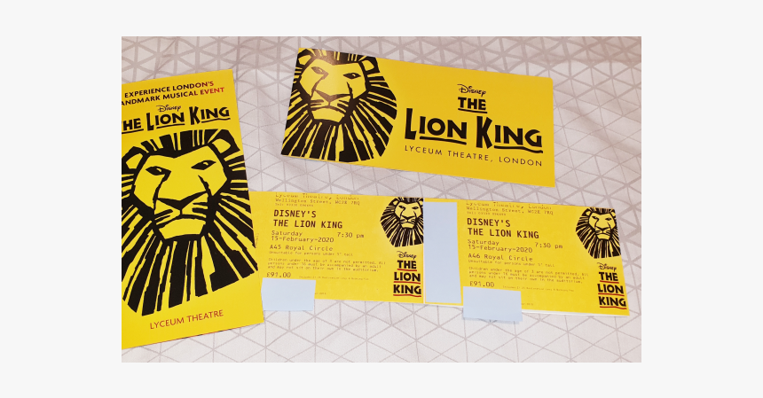 2 Tickets The Lion King 15th Feb 24910 - Lion King Musical, HD Png Download, Free Download