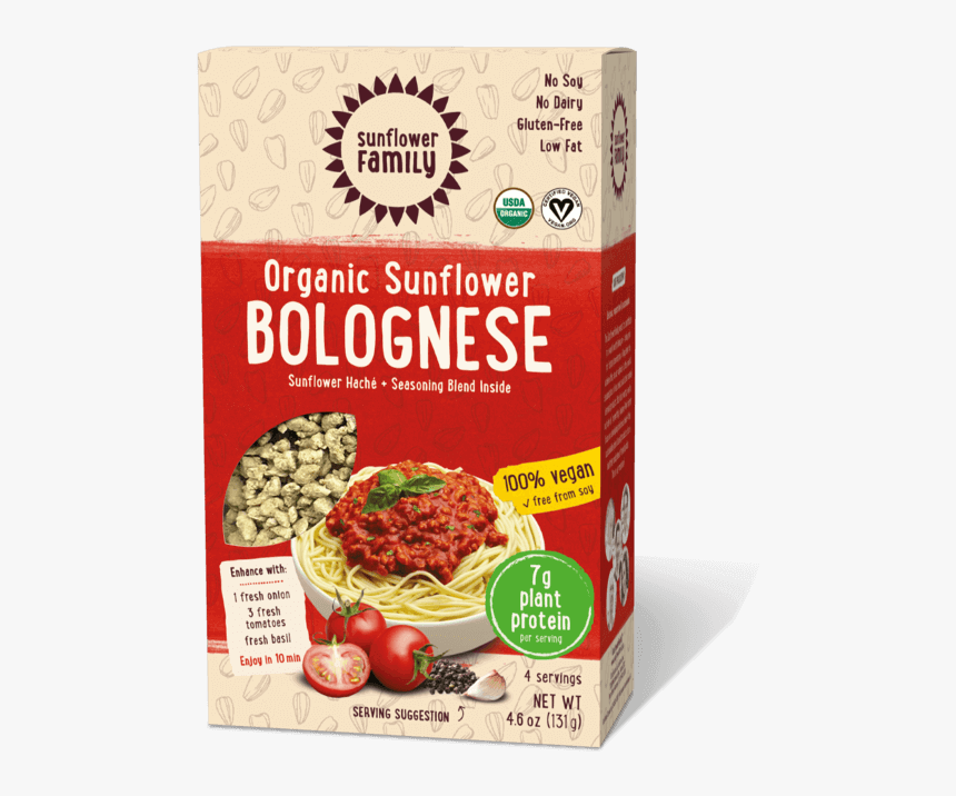 Sun Vis Bolognese Front Shadow - Sunflower Family Organic Sunflower Bolognese With Seasoning, HD Png Download, Free Download