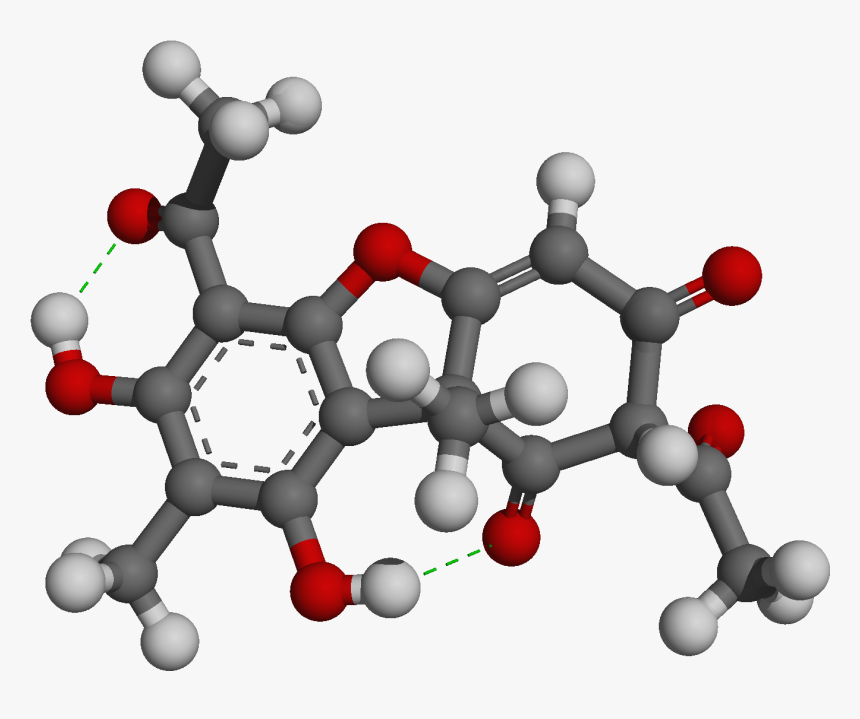 File - Usnic Acid - 3d - Ball And Stick Model - Molecule, HD Png Download, Free Download