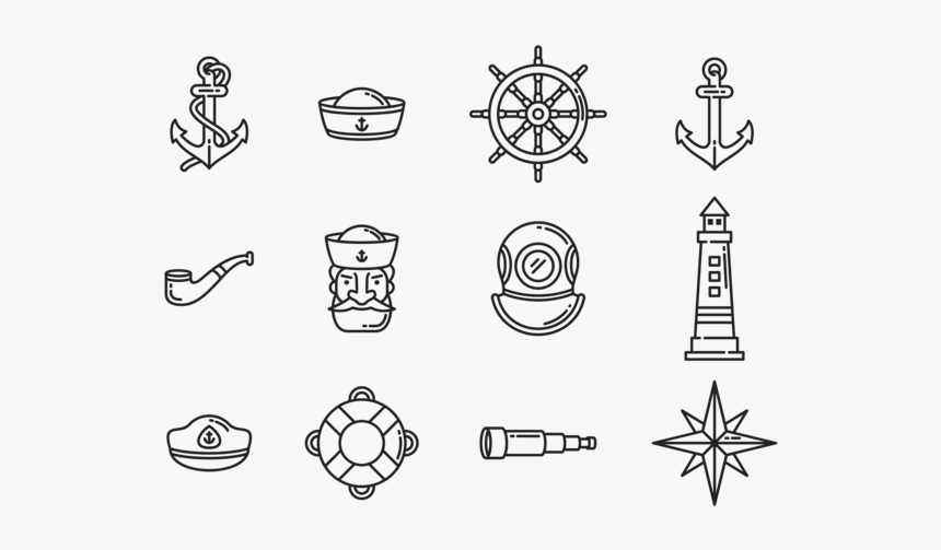 Seaman Icons Vector - Drawing, HD Png Download, Free Download