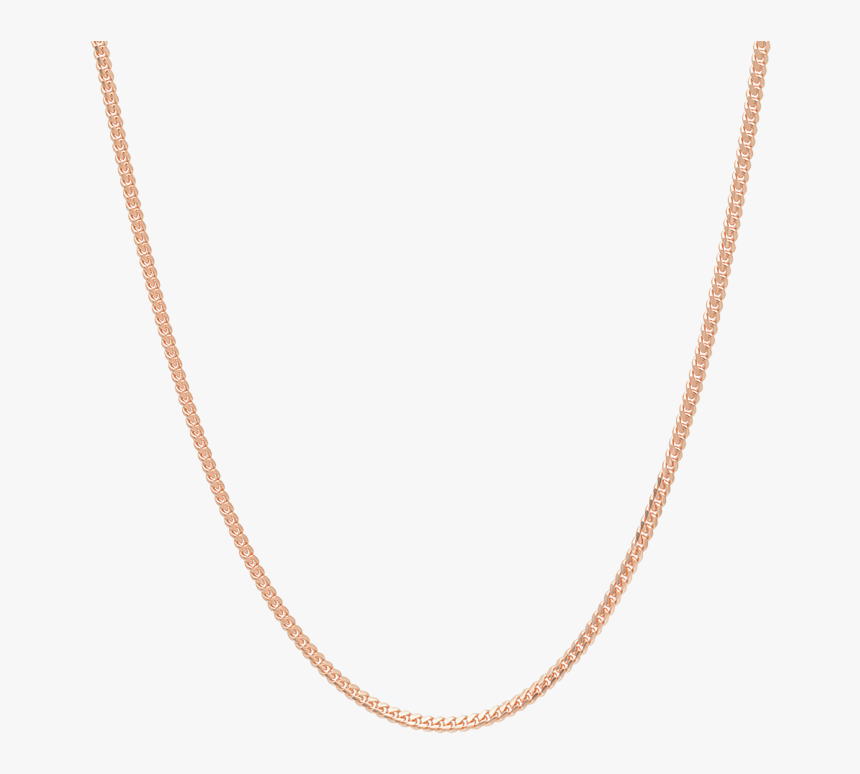 Rose Gold Cuban Chain Necklace - Gold, HD Png Download, Free Download