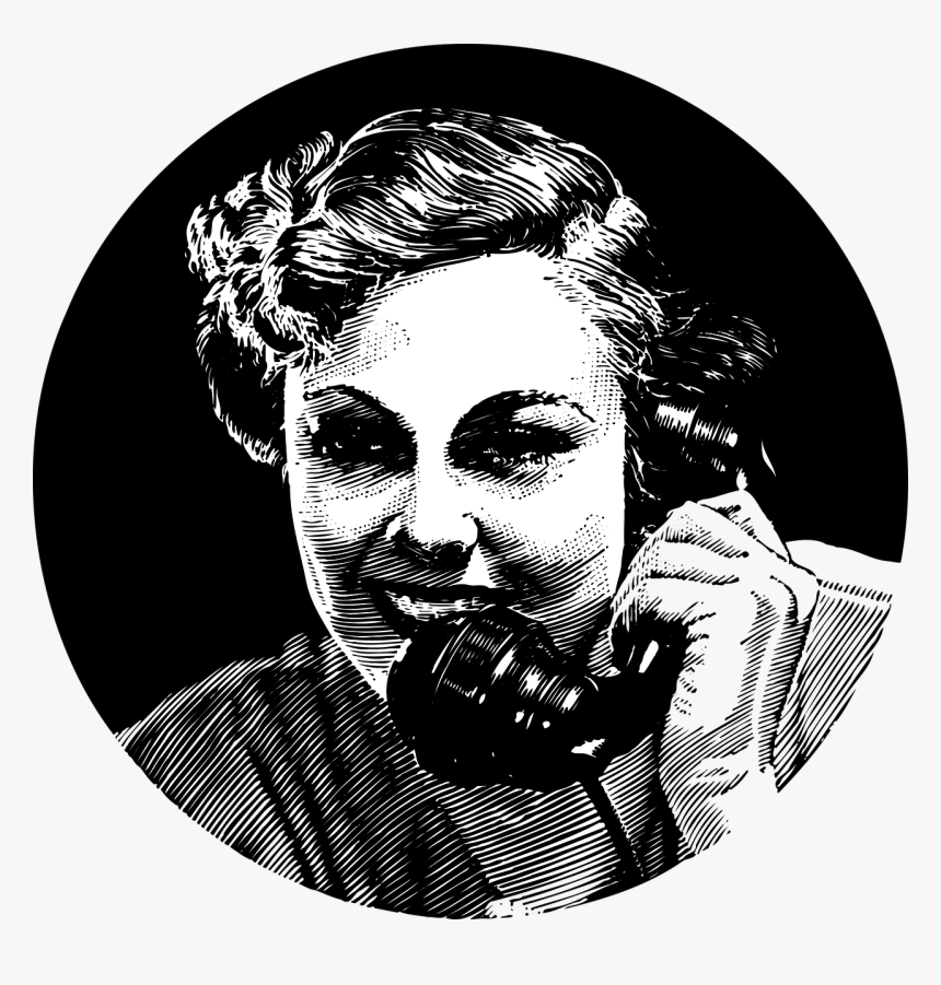 Retro Telephone Woman Free Photo - Illustration, HD Png Download, Free Download