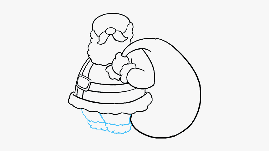 How To Draw Santa Claus - White Drawing Santa, HD Png Download, Free Download