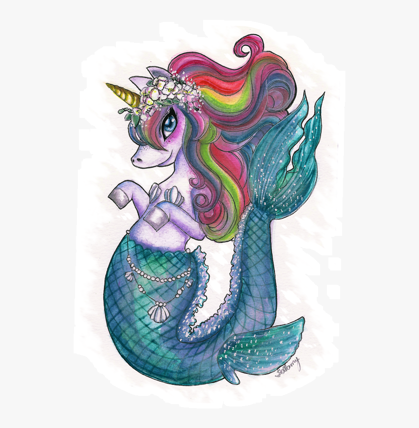 Adesivo Mermaid Unicorn De Ana Paula Sollamyna - Cartoon, HD Png Download, Free Download