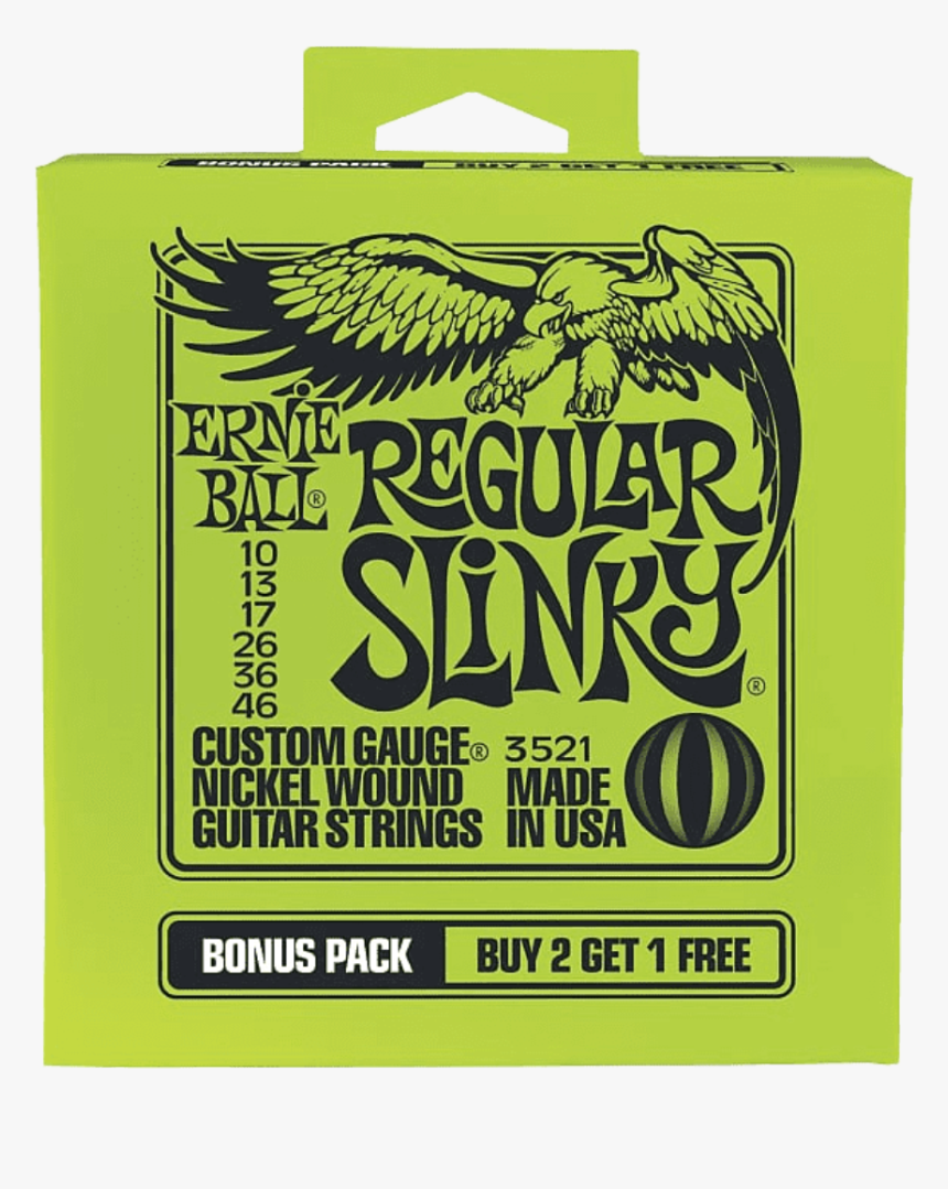 Ernie Ball Regular Slinky Nickel Wound Electric 10-46 - Ernie Ball Strings, HD Png Download, Free Download