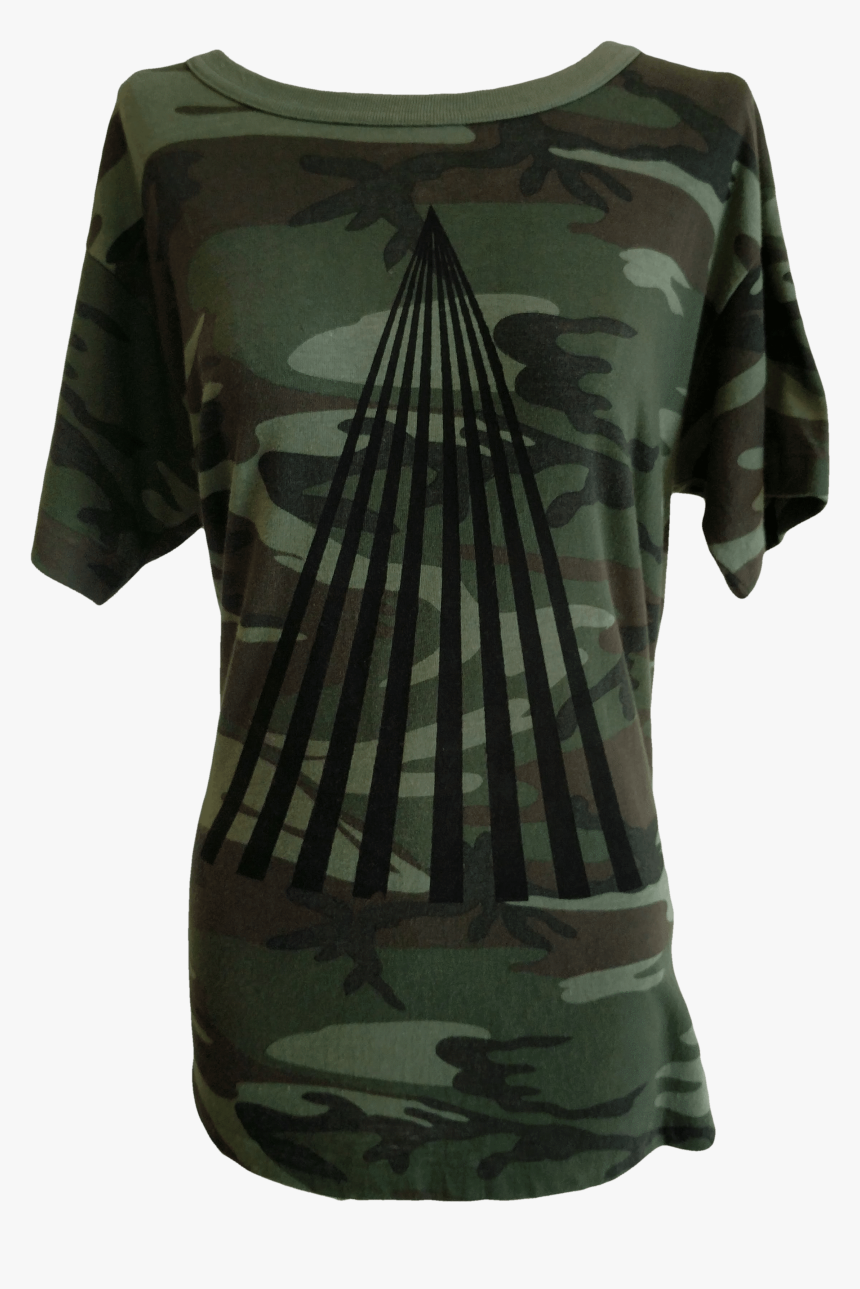 Camouflage T-shirt With Triangle Logo - Blouse, HD Png Download, Free Download