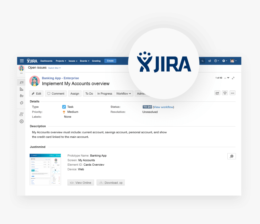 Import And Export Tasks Between Justinmind And Jira - Jira, HD Png Download, Free Download