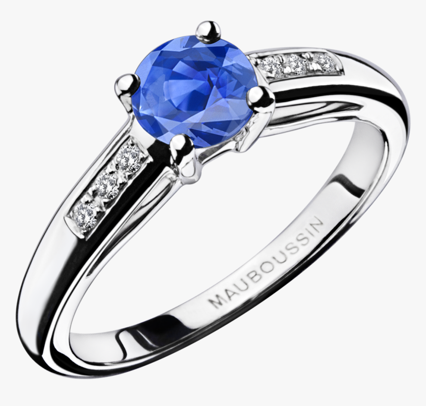 Grand Mot D"amour Engagement Ring, Light Sapphire"
 - Bague Solitaire Saphir Mauboussin, HD Png Download, Free Download