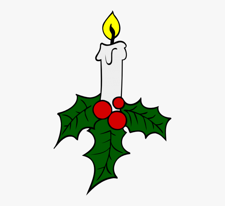 Candle With Holly, HD Png Download, Free Download