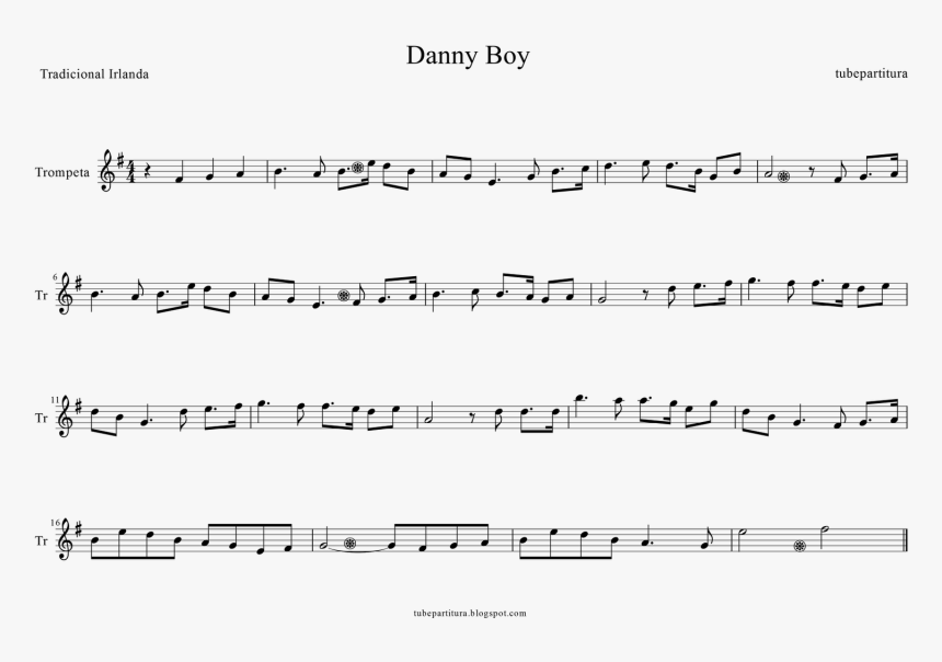 Danny Boy Music Score For Trumpet Popular Ireland - Banana Split Theme Song For Trumpet, HD Png Download, Free Download