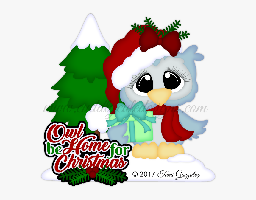 Clipart Owl Merry Christmas - Merry Christmas Owls Clipart, HD Png Download, Free Download