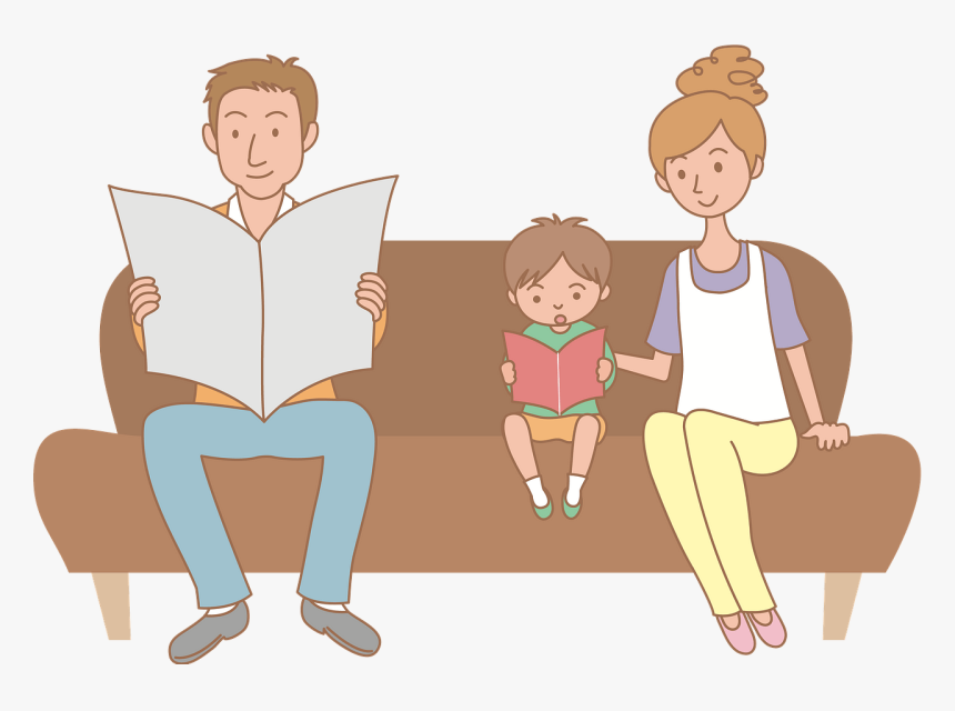 Family Sitting On Sofa Clipart Png, Transparent Png, Free Download