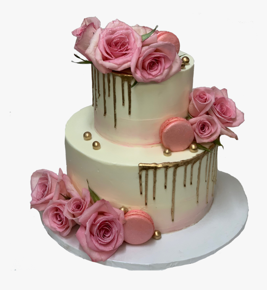 Pink Roses Drip Cake, HD Png Download, Free Download