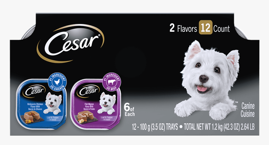 Cesar® Rotisserie Chicken & Filet Mignon Flavor 12ct - Cesar Dog Food 12 Pack, HD Png Download, Free Download