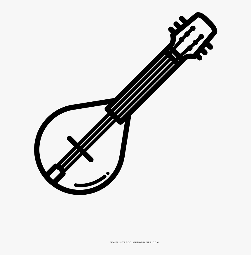 Mandolin Coloring Page - Mandolin Icon, HD Png Download, Free Download
