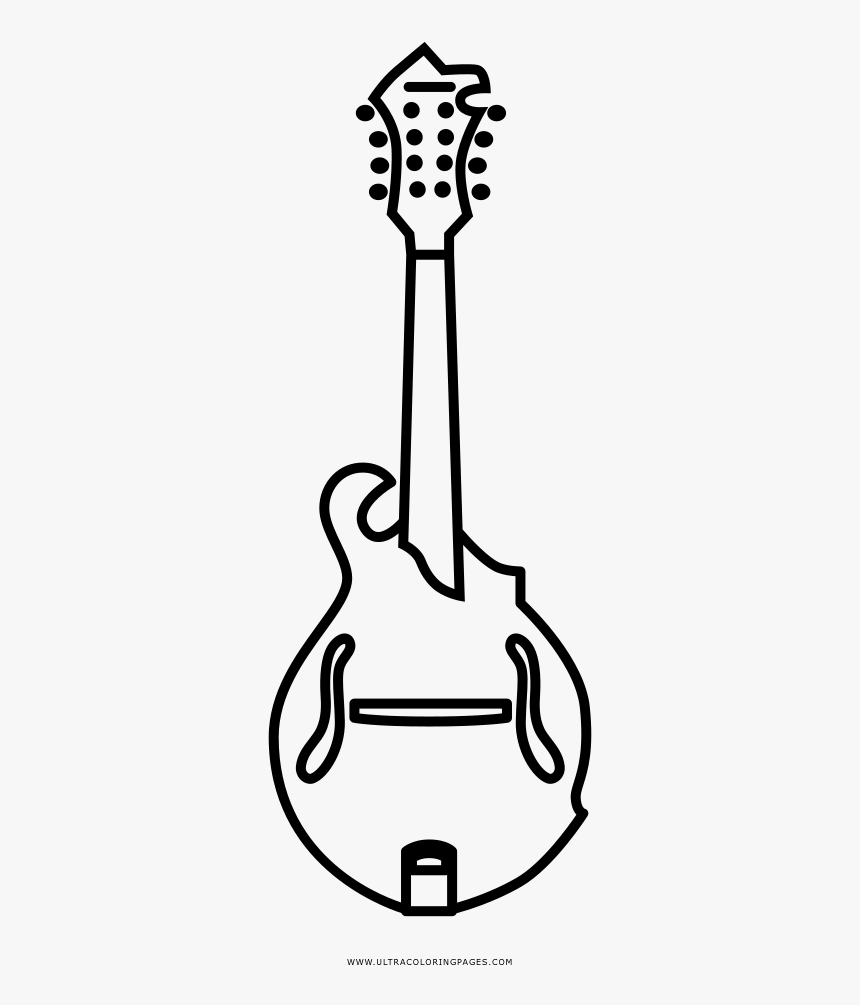 Mandolin Coloring Page - Mandolin Svg, HD Png Download, Free Download