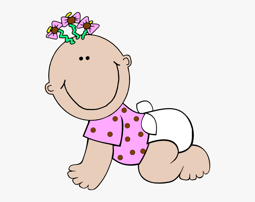 Baby Girl Polka Dot Svg Clip Arts - Baby Girl Clipart, HD Png Download, Free Download