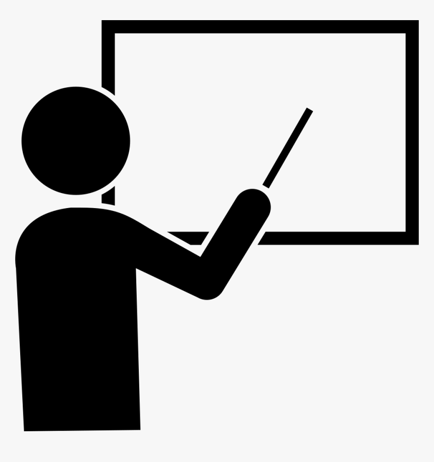 Male Cartoon Pointing To White Board - Teaching Clipart Black And White, HD Png Download, Free Download