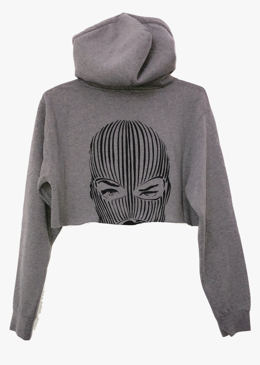 Ski Mask Cropped Hoodie In Gray - Hoodie, HD Png Download, Free Download