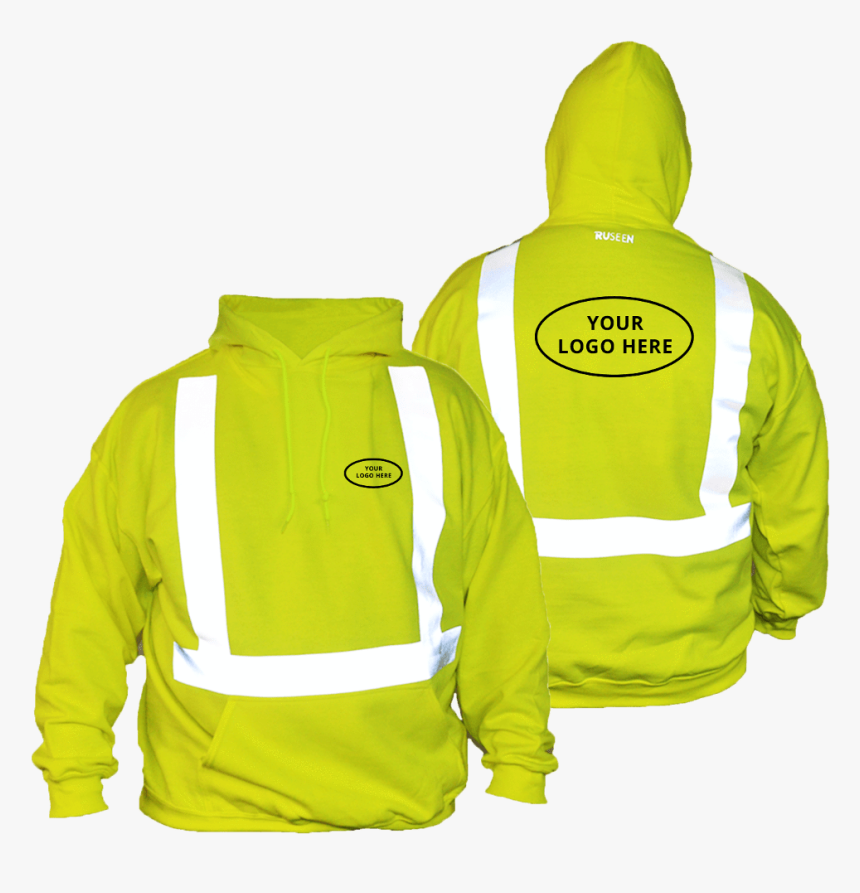Ansi Reflective Hoodie With Logo - Reflective Long Sweatshirt, HD Png Download, Free Download
