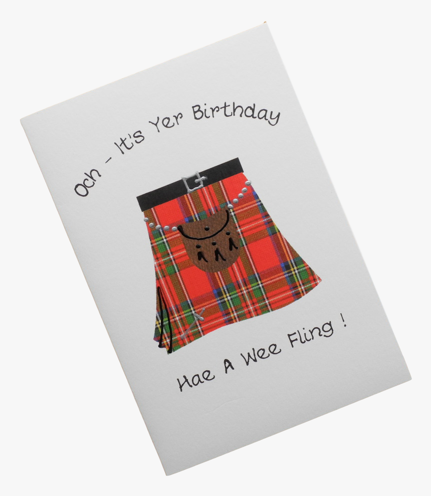 Scottish Birthday Card Tartan Kilt Sporran Doric Scots - Tartan, HD Png Download, Free Download