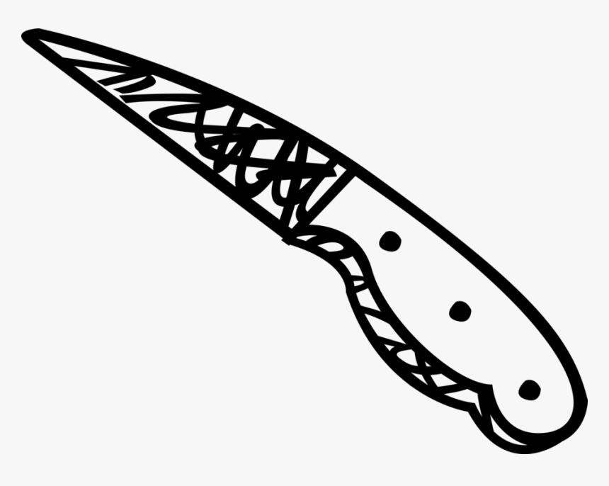 Vector Illustration Of Kitchen Cutlery Steak Knife - Line Art, HD Png Download, Free Download