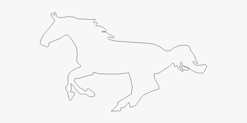 Vector Graphics Of Running Horse Otline - Line Art, HD Png Download, Free Download