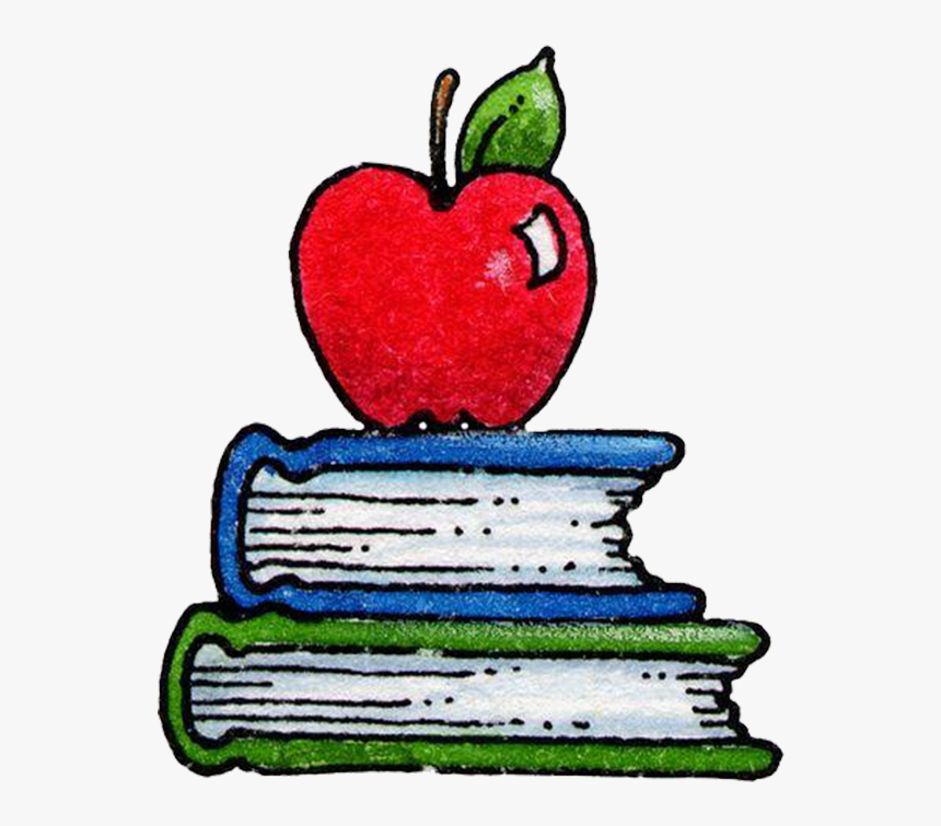 Apple For School Clipart Library Student School Paper - Apple On Books Clipart, HD Png Download, Free Download