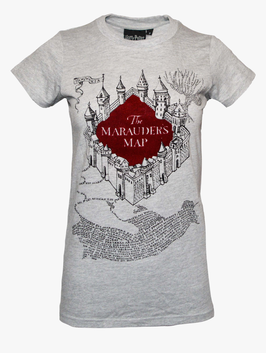 Ladies Marauders Map Fitted T Shirt Flock Print Harry - Marauders Map, HD Png Download, Free Download