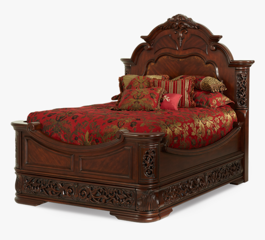 Queen Mansion Fruitwood Finish Bed Frame With Headboard - Headboard, HD Png Download, Free Download